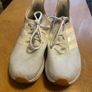 Adidas Cream Sneakers with Gold Accents